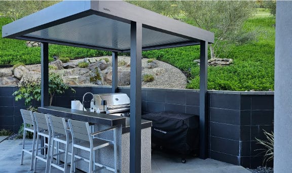 Stockham outdoor living area after the pergola installation