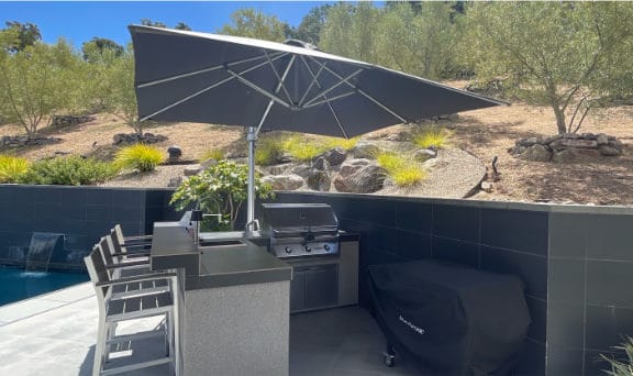 Stockham outdoor living area before the pergola installation
